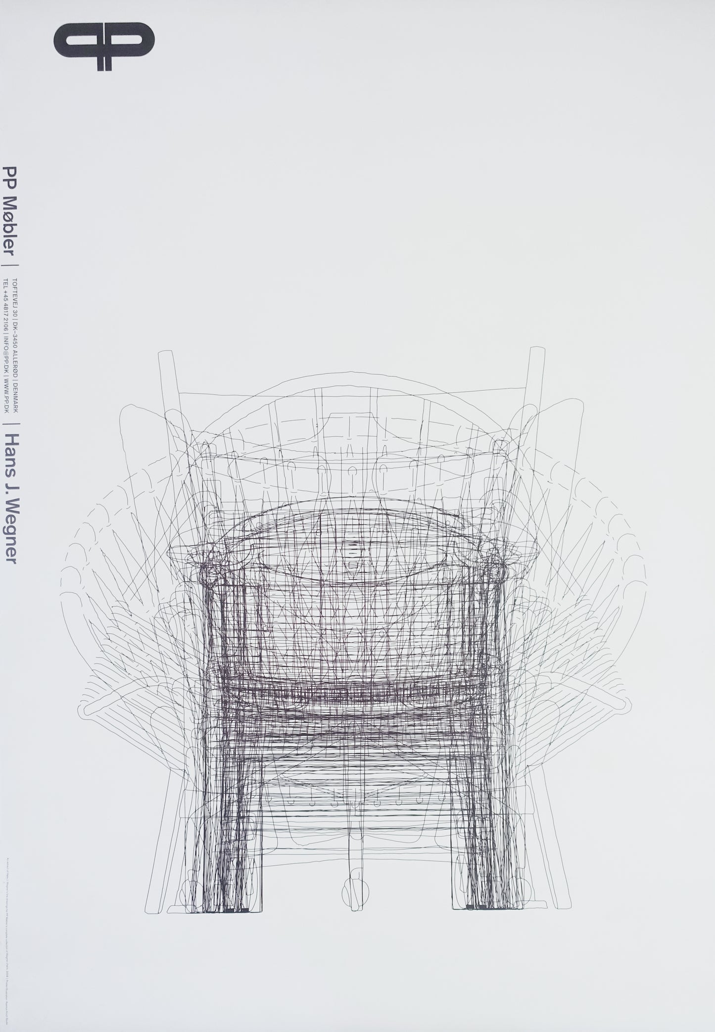 2008 Wegner Chair Drawings (White Edition) - Original Vintage Poster