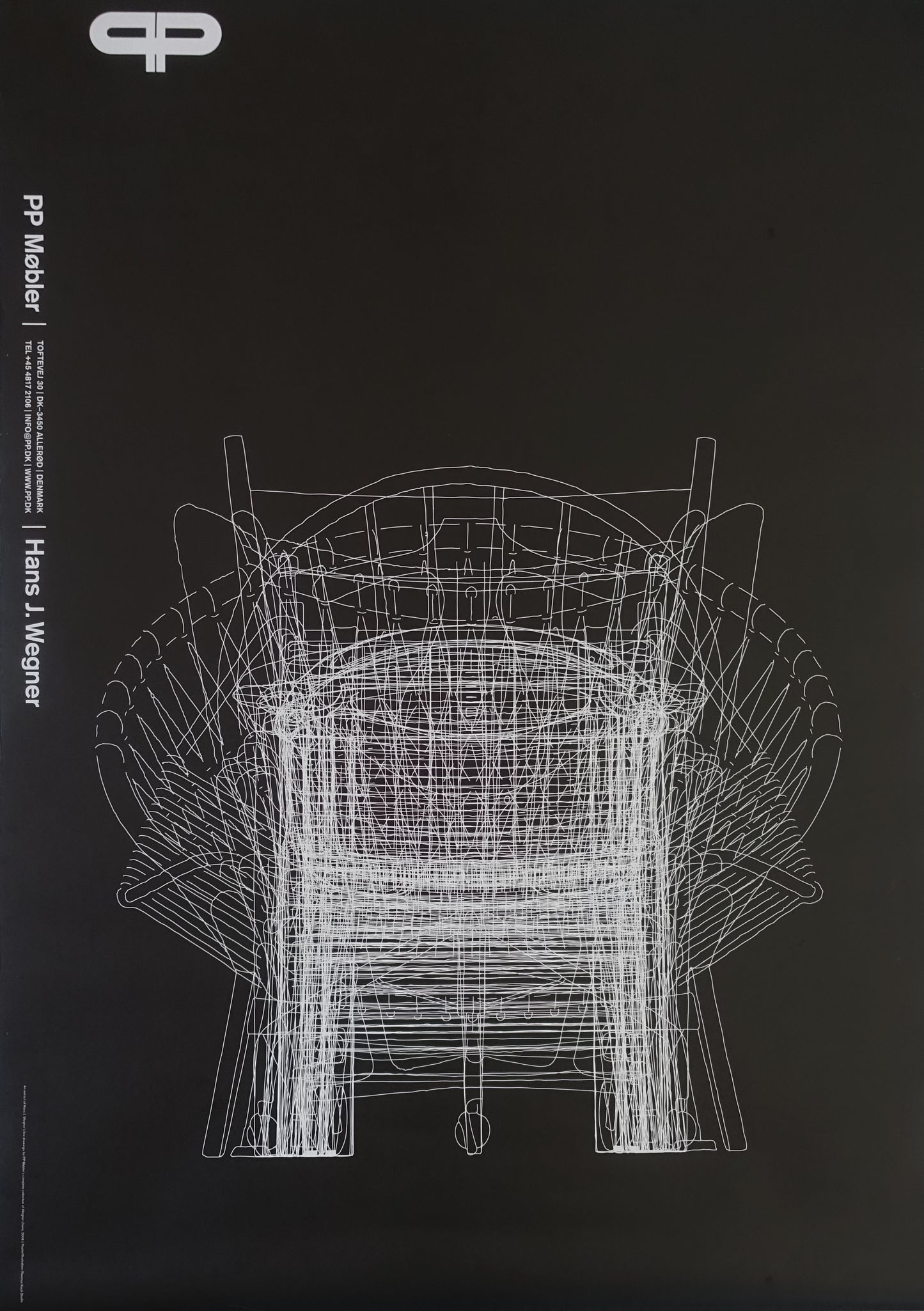 2008 Wegner Chair Drawings (Black Edition) - Original Vintage Poster