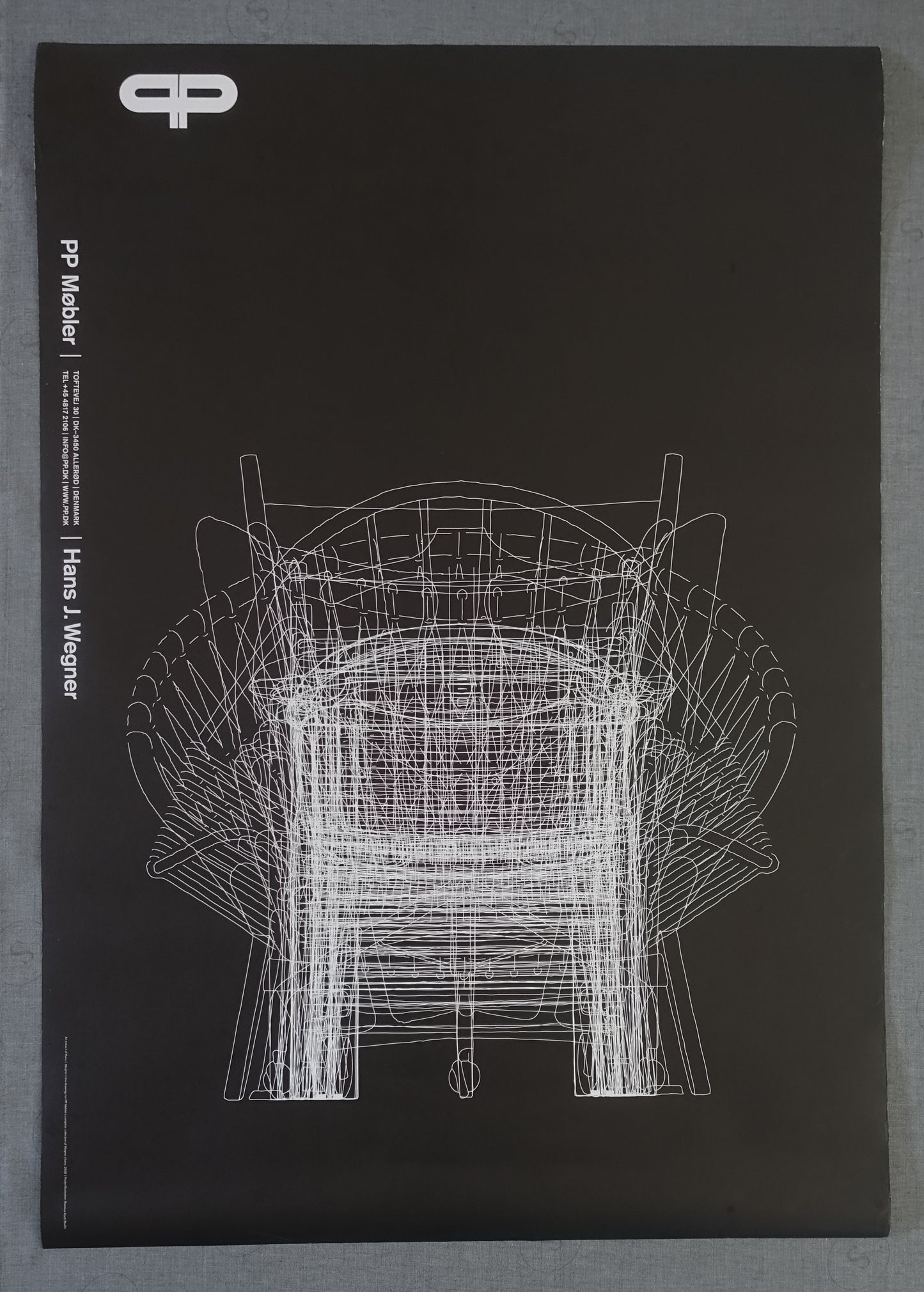 2008 Wegner Chair Drawings (Black Edition) - Original Vintage Poster