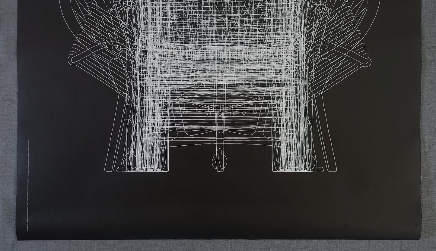 2008 Wegner Chair Drawings (Black Edition) - Original Vintage Poster