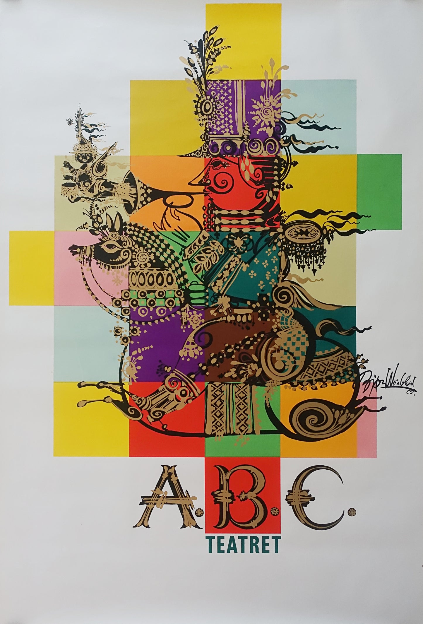 1965 Wiinblad ABC Theatre - Original Vintage Poster