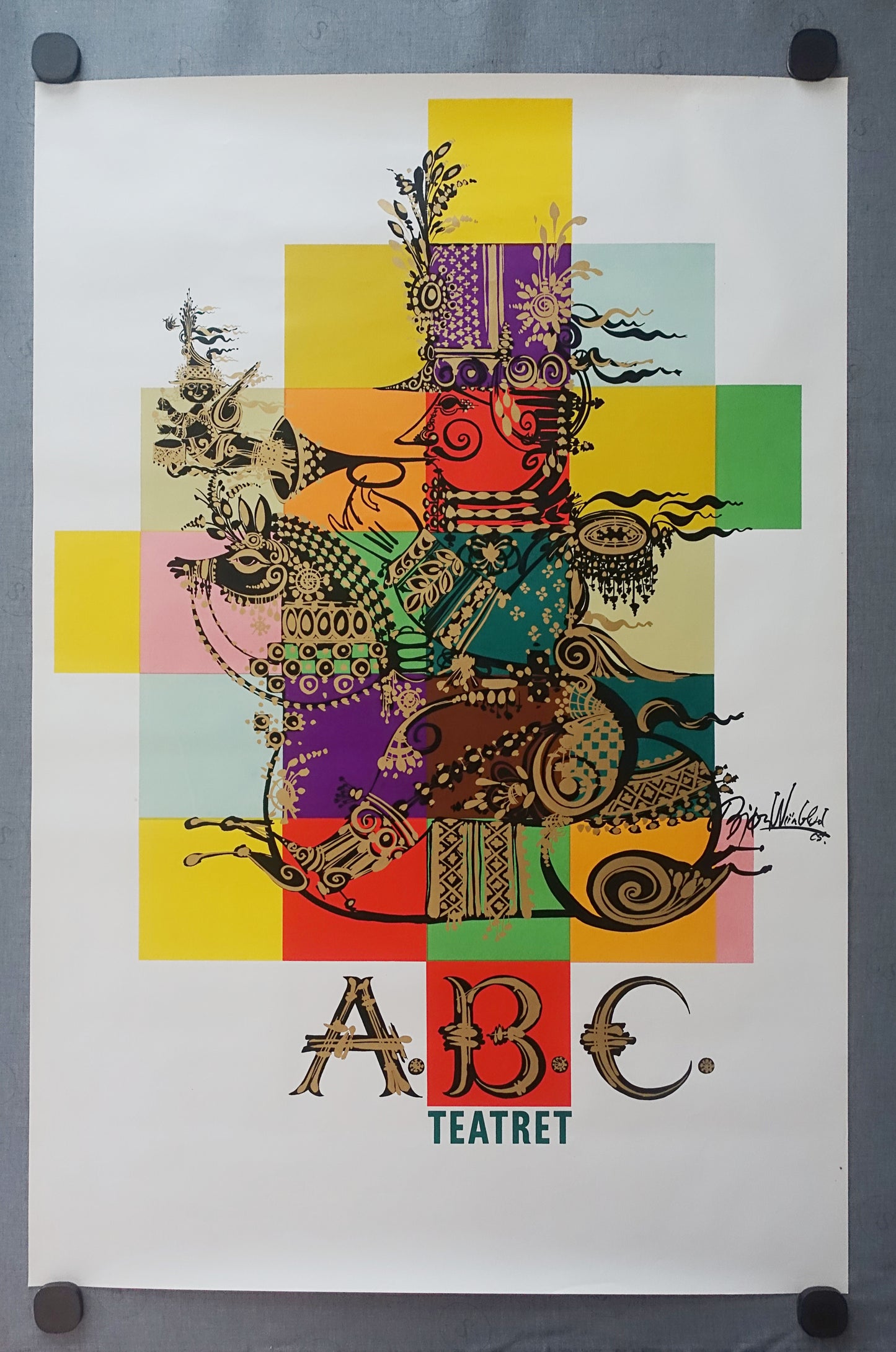 1965 Wiinblad ABC Theatre - Original Vintage Poster