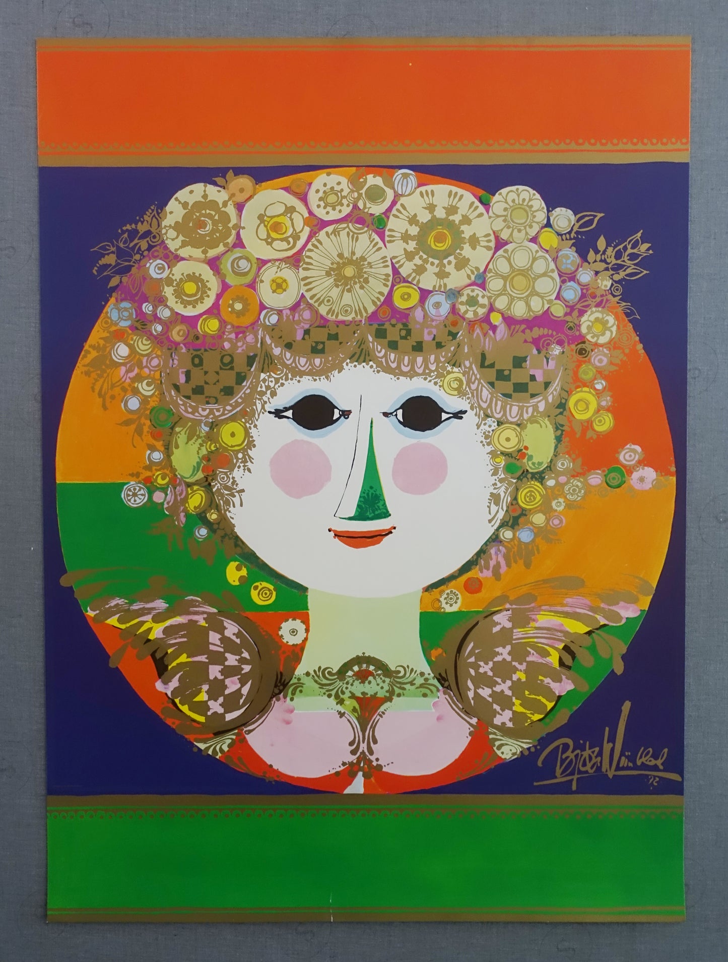 1973 Wiinblad Christmas Exhibition Poster - Original Vintage Poster