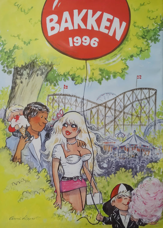 1996 Bakken Amusement Park - Original Vintage Poster