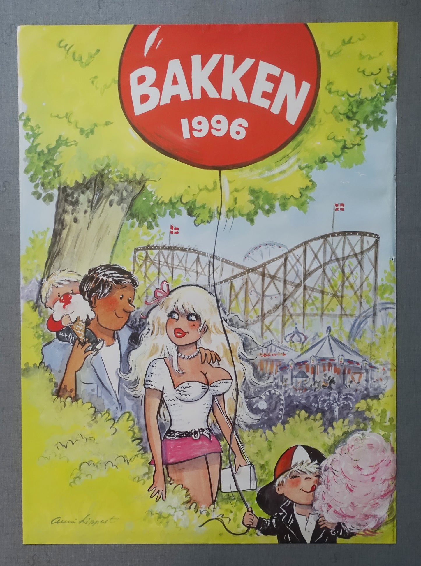 1996 Bakken Amusement Park - Original Vintage Poster
