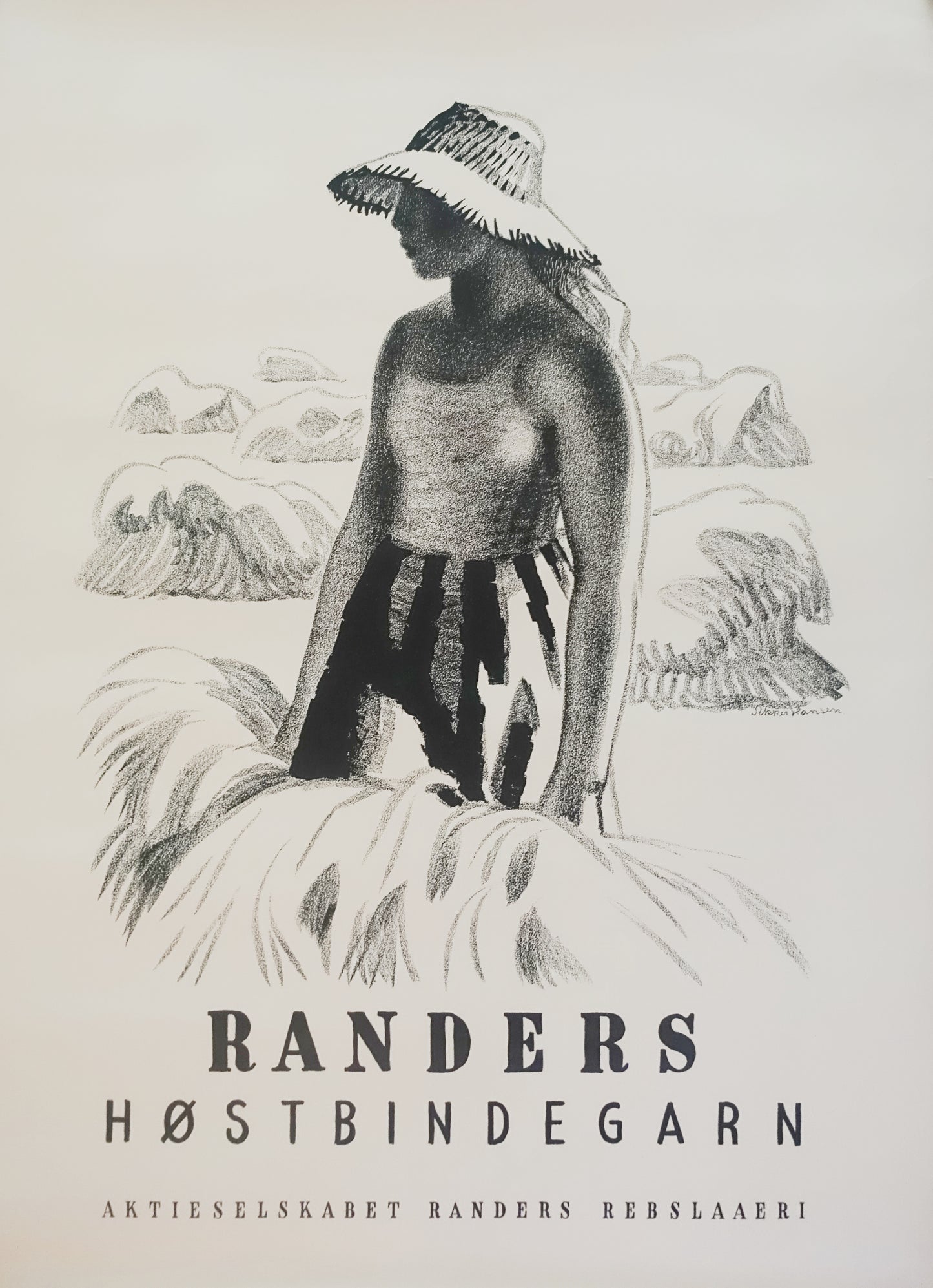 1952 Danish Agricultural Twine Rope Advertisement - Original Vintage Poster