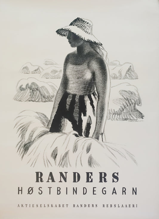 1952 Danish Agricultural Twine Rope Advertisement - Original Vintage Poster