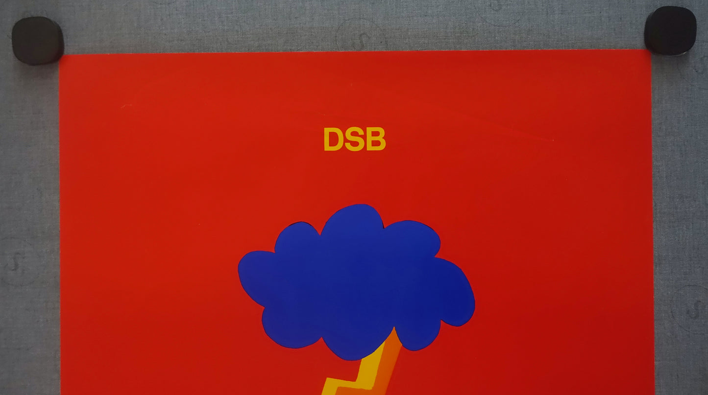 1975 Arnoldi Advertisement for Danish State Railways (Lightning) - Original Vintage Poster