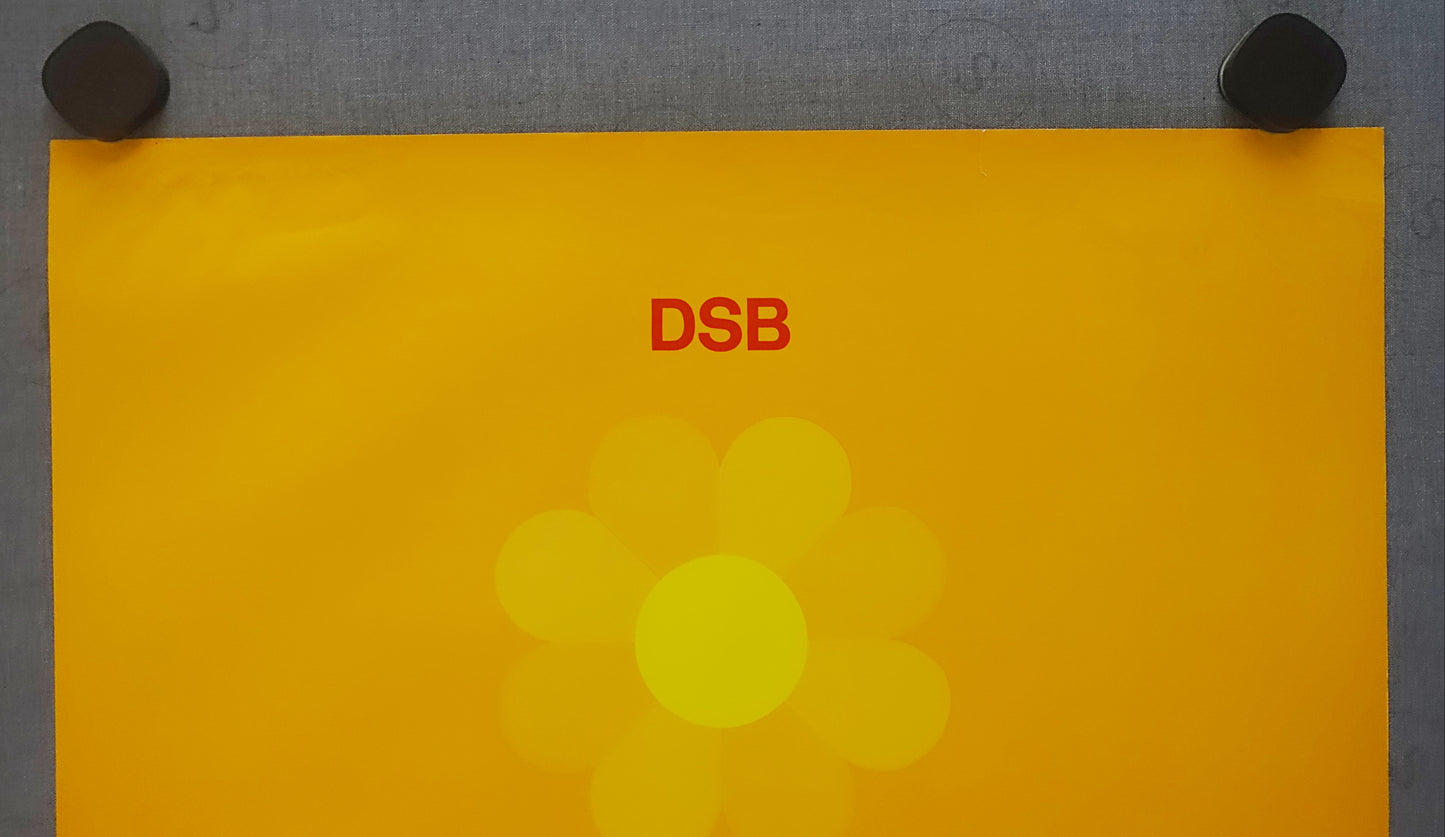 1975 Arnoldi Advertisement for Danish State Railways (Sun) - Original Vintage Poster