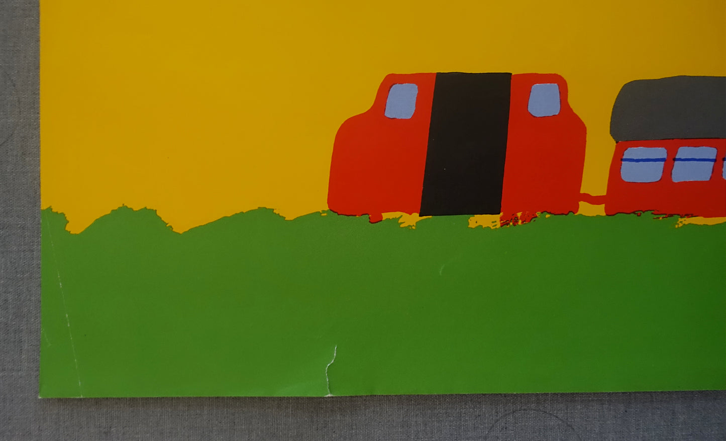 1975 Arnoldi Advertisement for Danish State Railways (Sun) - Original Vintage Poster