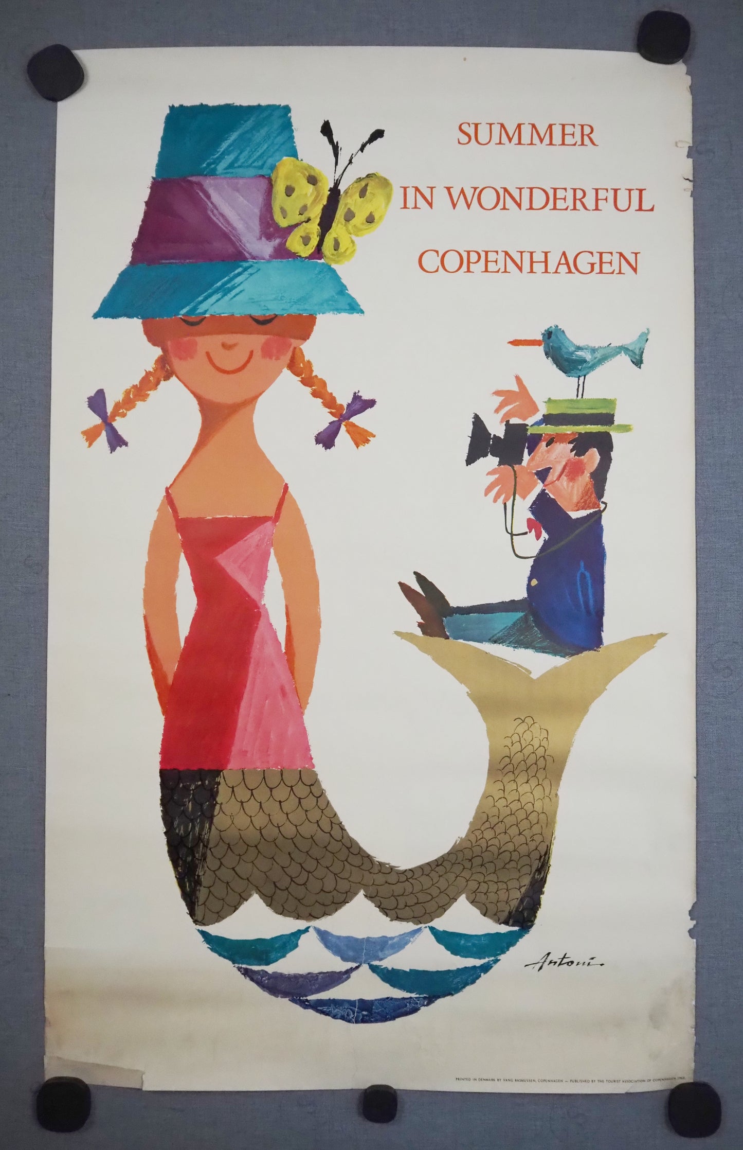 1962 Copenhagen Mermaid by Antoni - Original Vintage Poster