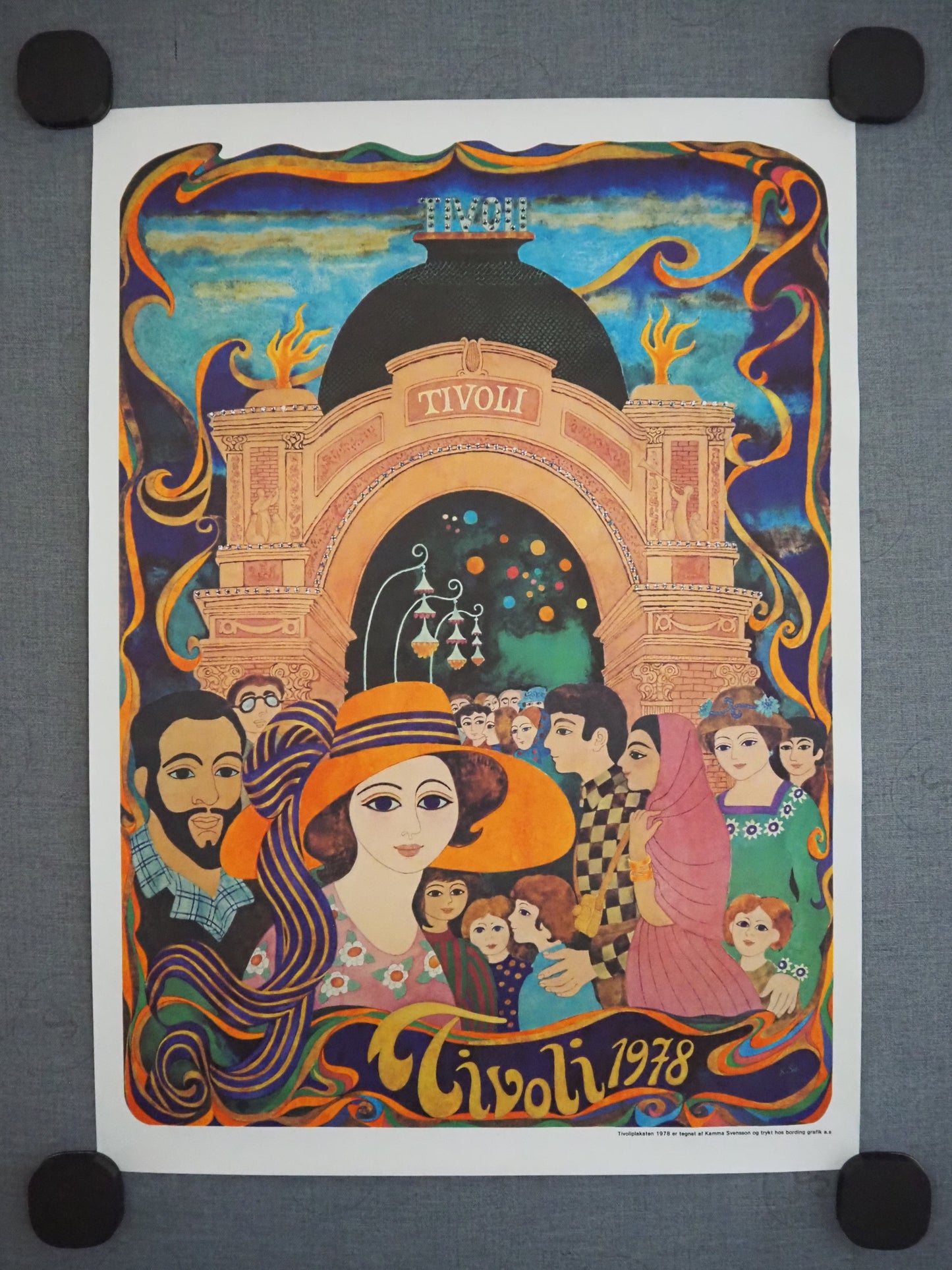 1978 Tivoli Gardens by Kamma Svensson (small version) - Original Vintage Poster