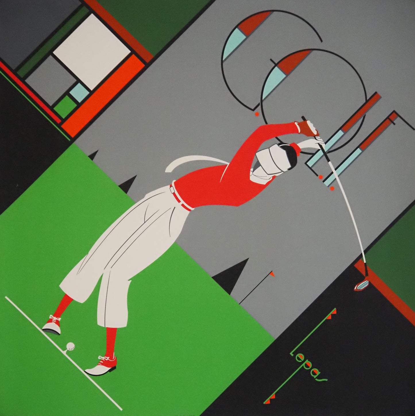 1980 Golf Poster by Lepas - Original Vintage Poster