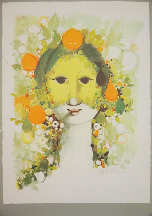 1980s Goddess of Ceres by Bjørn Wiinblad - Original Vintage Poster