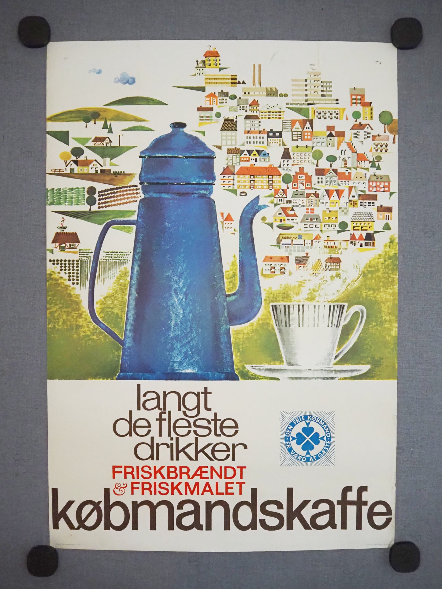 1960s Danish Coffee Poster - Original Vintage Poster