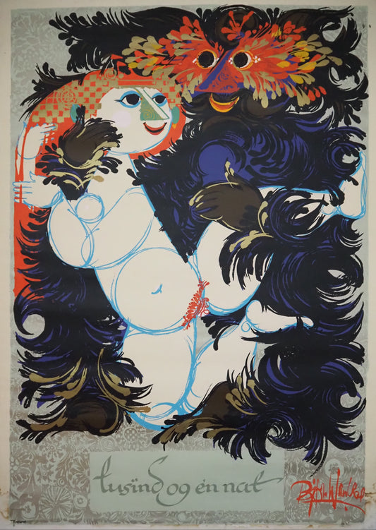 1960s Bjørn Wiinblad's 1001 Nights - Original Vintage Poster