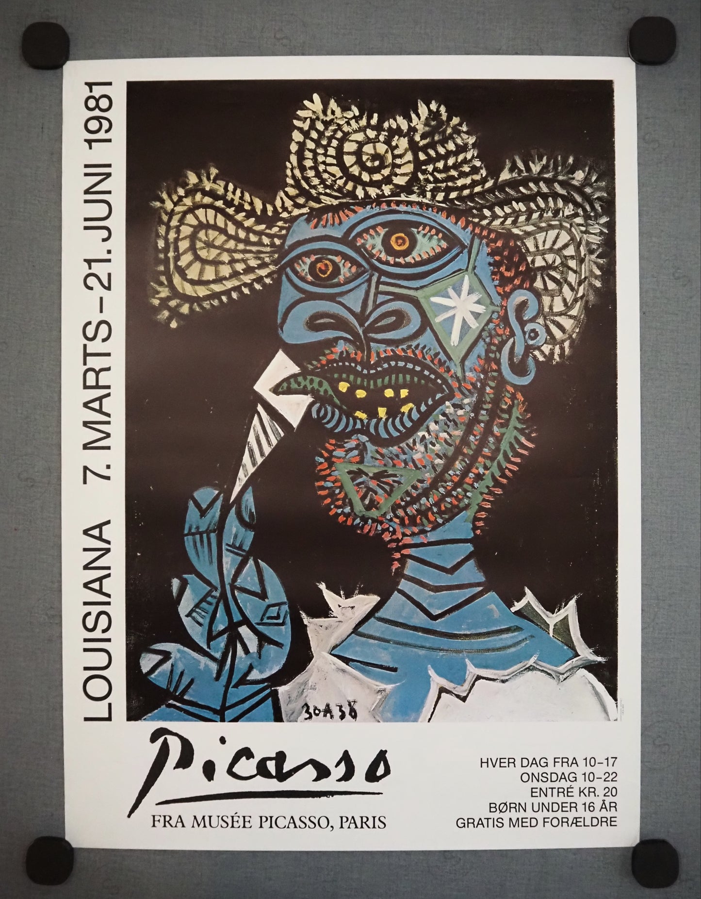 1981 Picasso on Louisiana Exhibition Poster II - Original Vintage Poster