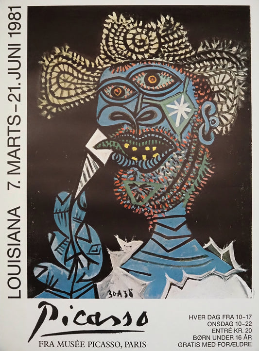 1981 Picasso on Louisiana Exhibition Poster II - Original Vintage Poster