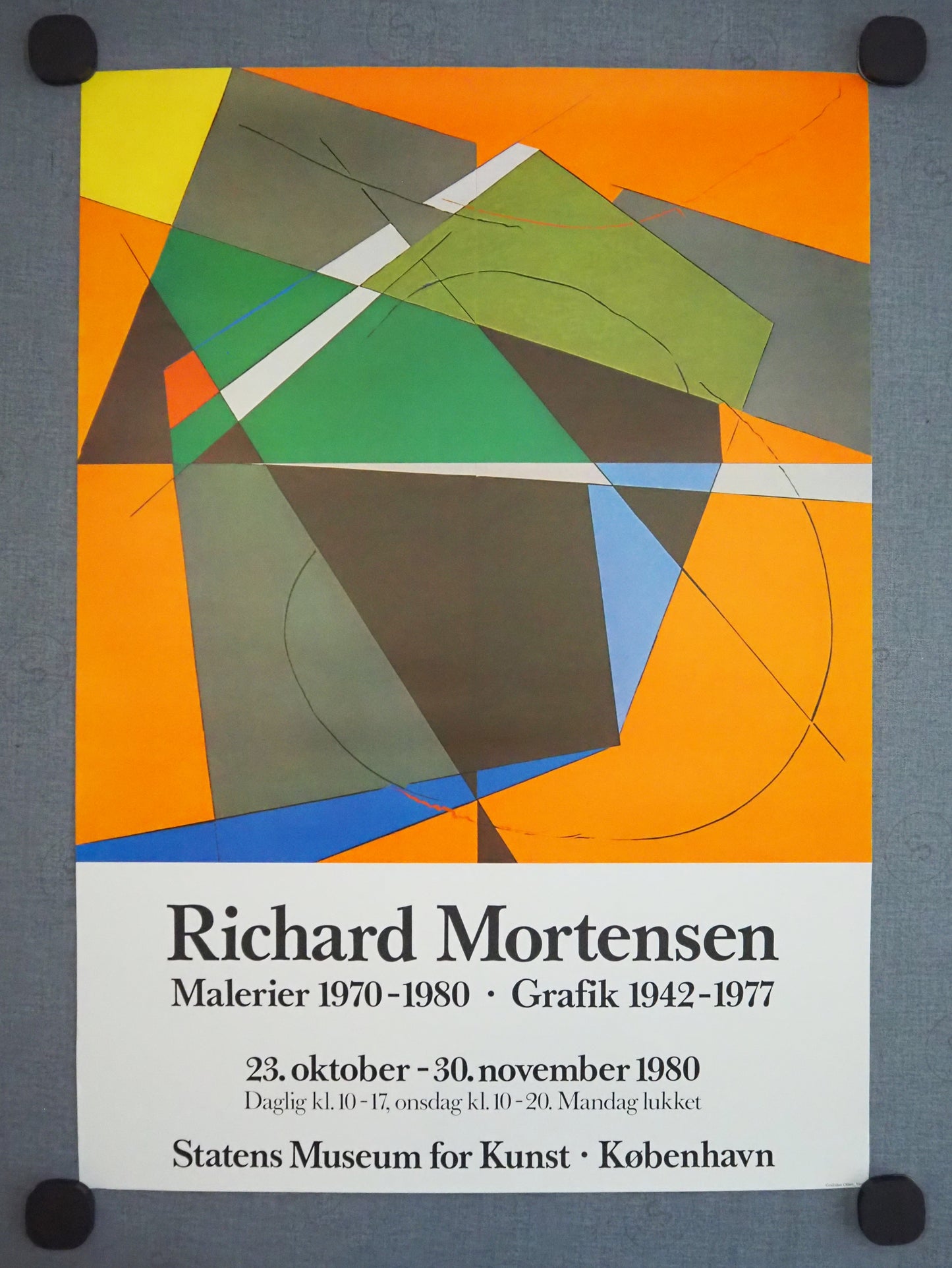 1980 Richard Mortensen Exhibition Poster - Original Vintage Poster