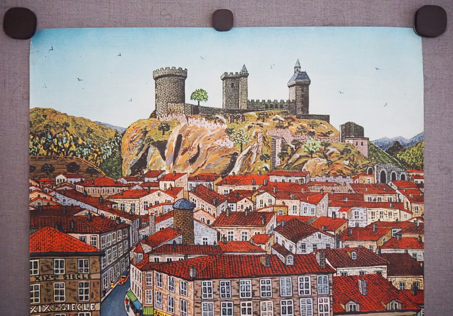 1950s French Travel Poster Foix – Château de Foix Pyrenees - Original Vintage Poster