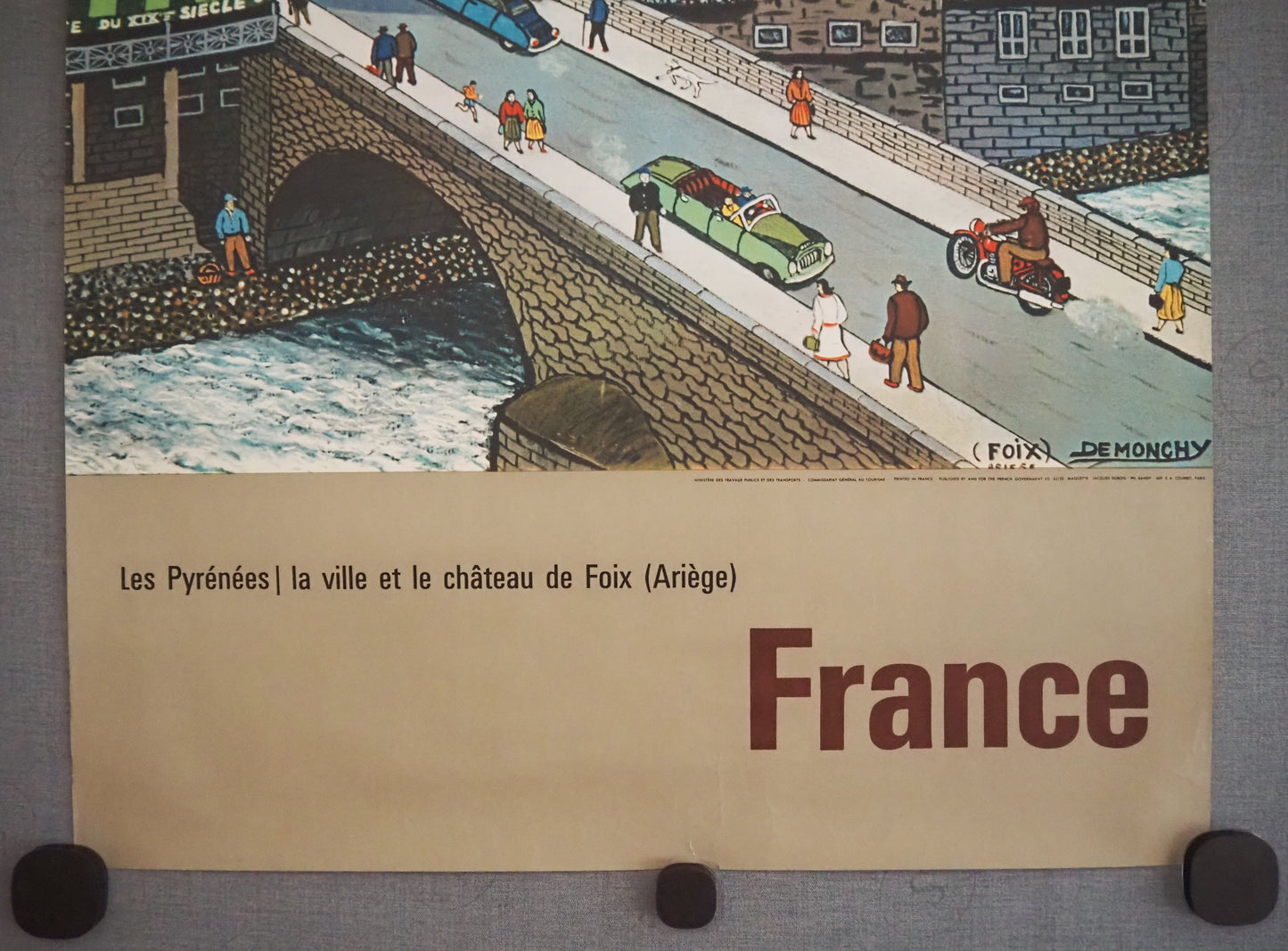 1950s French Travel Poster Foix – Château de Foix Pyrenees - Original Vintage Poster