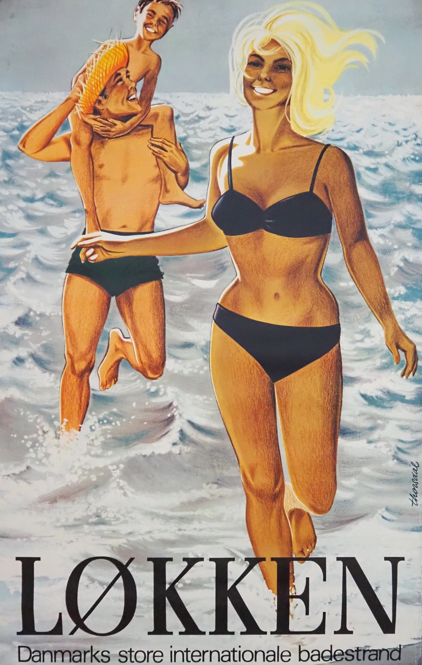 1960s Denmark's Wonder Beach Løkken Travel Poster - Original Vintage Poster