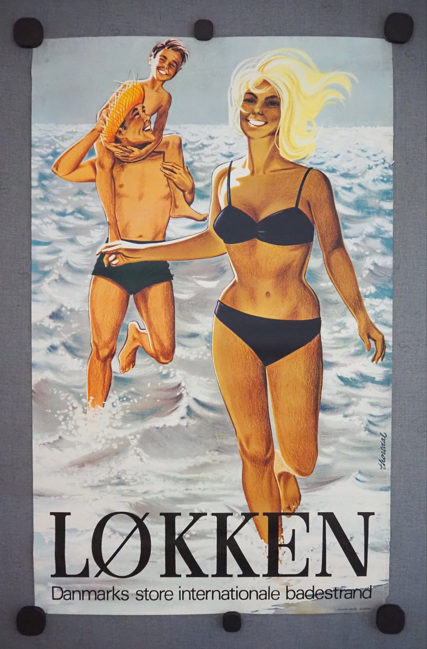 1960s Denmark's Wonder Beach Løkken Travel Poster - Original Vintage Poster