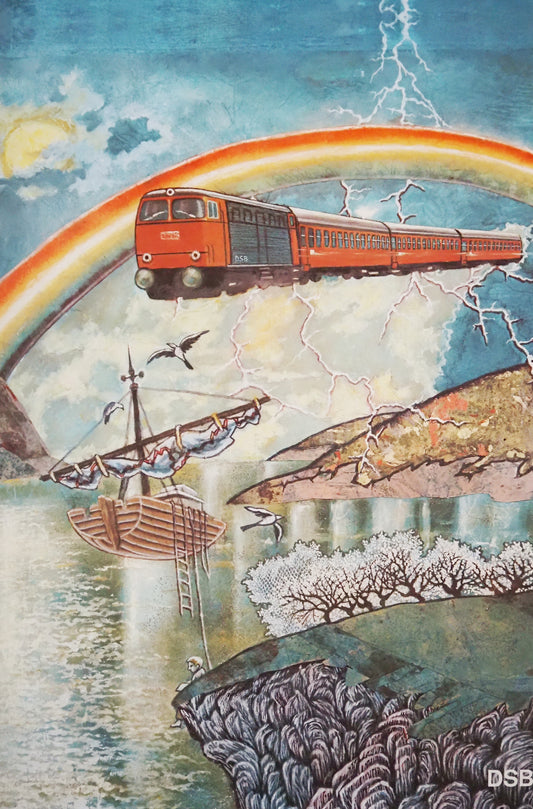 1989 Railway Advertisement Denmark - Original Vintage Poster