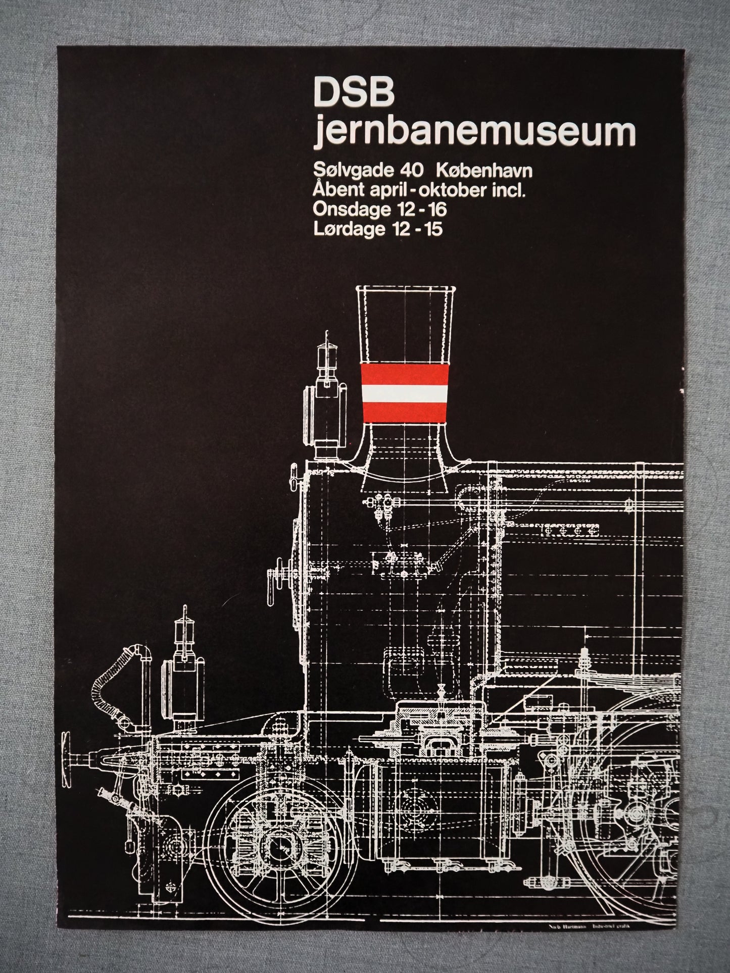 1980s Danish Railway Museum - Original Vintage Poster