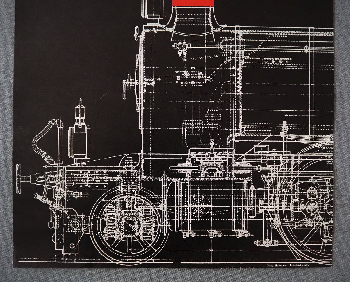 1980s Danish Railway Museum - Original Vintage Poster