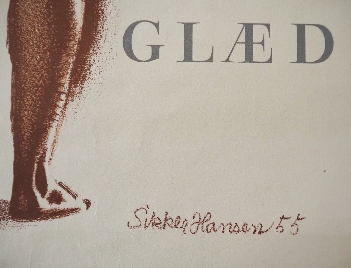 1955 Danish Athletic Poster by Sikker Hansen - Original Vintage Poster