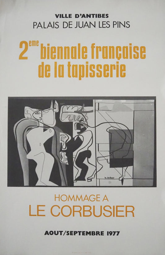 1977 Le Corbusier - Juan Les Pins Exhibition Lithograph - Original Vintage Poster