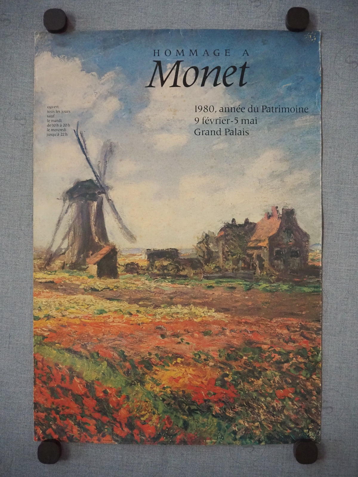 1980 Monet Exhibition Poster Champs de tulipes en Hollande - Original Vintage Poster