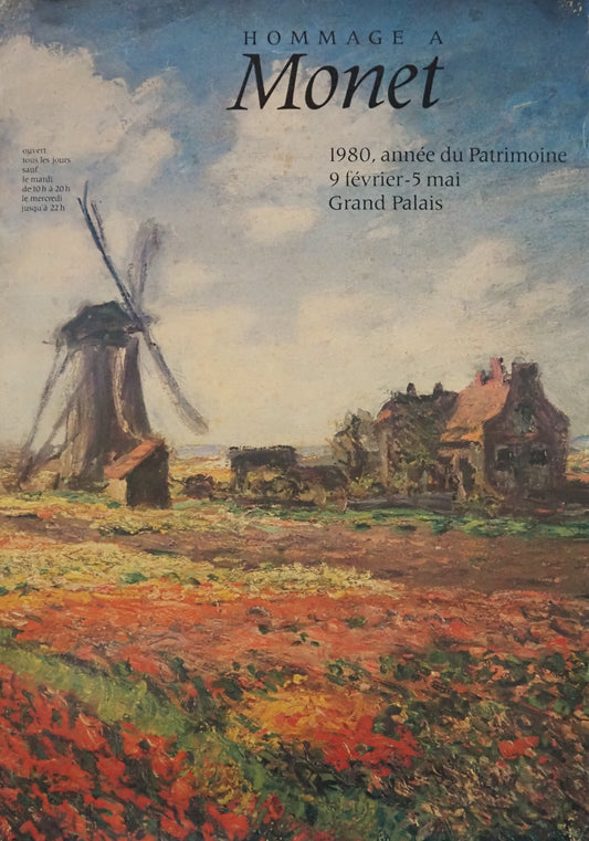 1980 Monet Exhibition Poster Champs de tulipes en Hollande - Original Vintage Poster