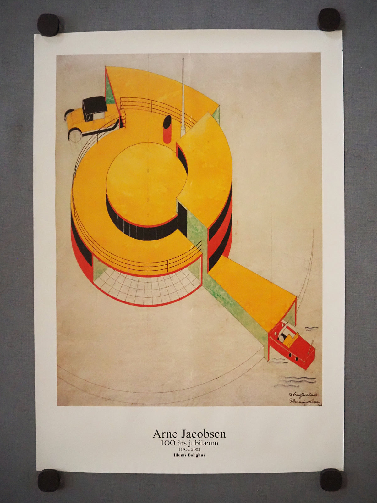 2002 Arne Jacobsen Exhibition Illums Bolighus - Original Vintage Poster
