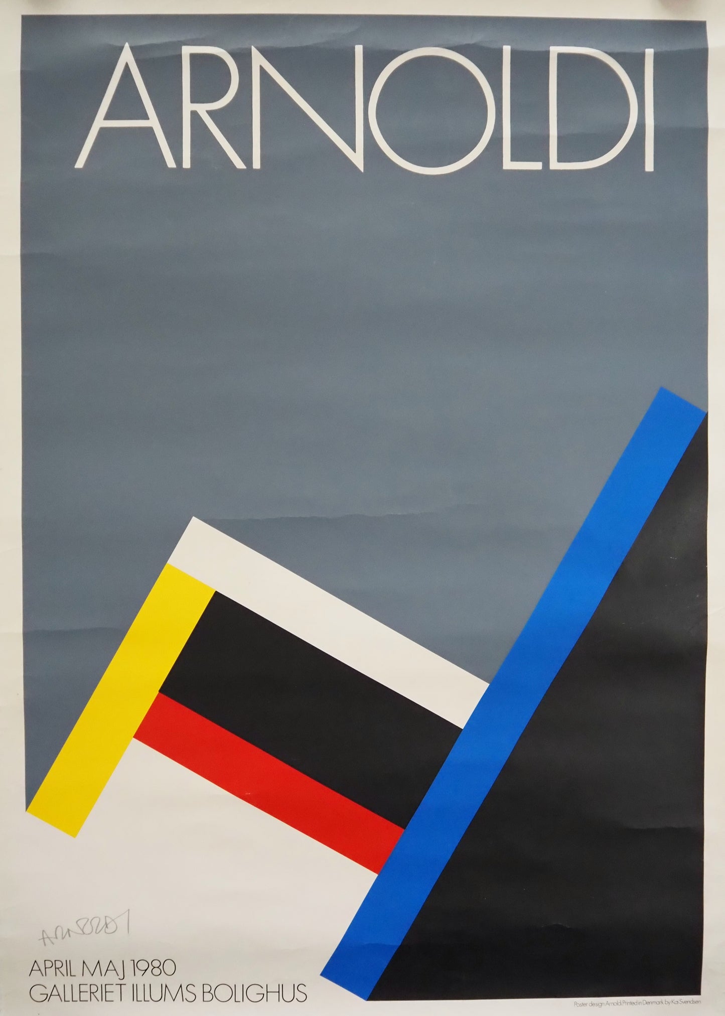 1980 Danish Chair Exhibition by Per Arnoldi (Signed) - Original Vintage Poster