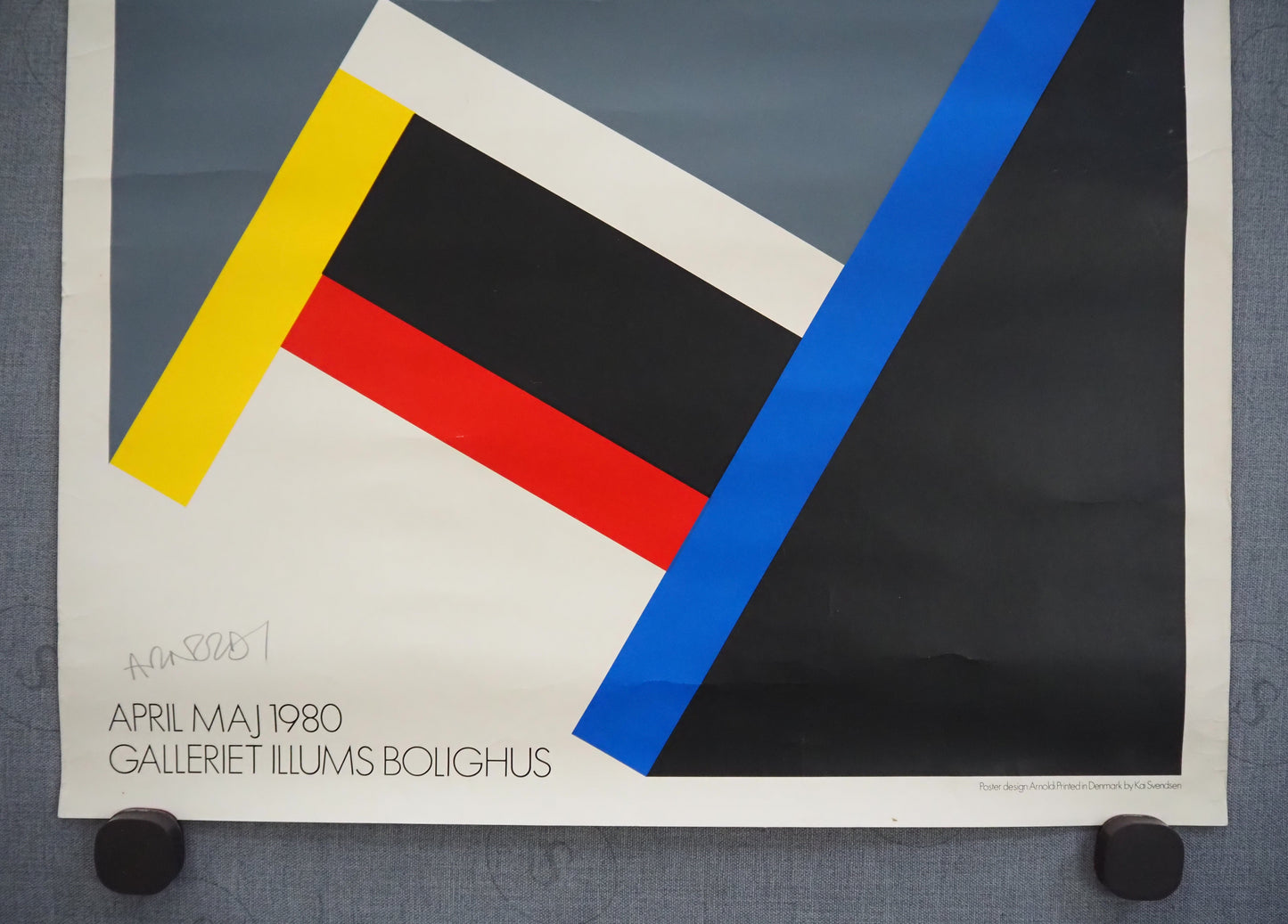 1980 Danish Chair Exhibition by Per Arnoldi (Signed) - Original Vintage Poster