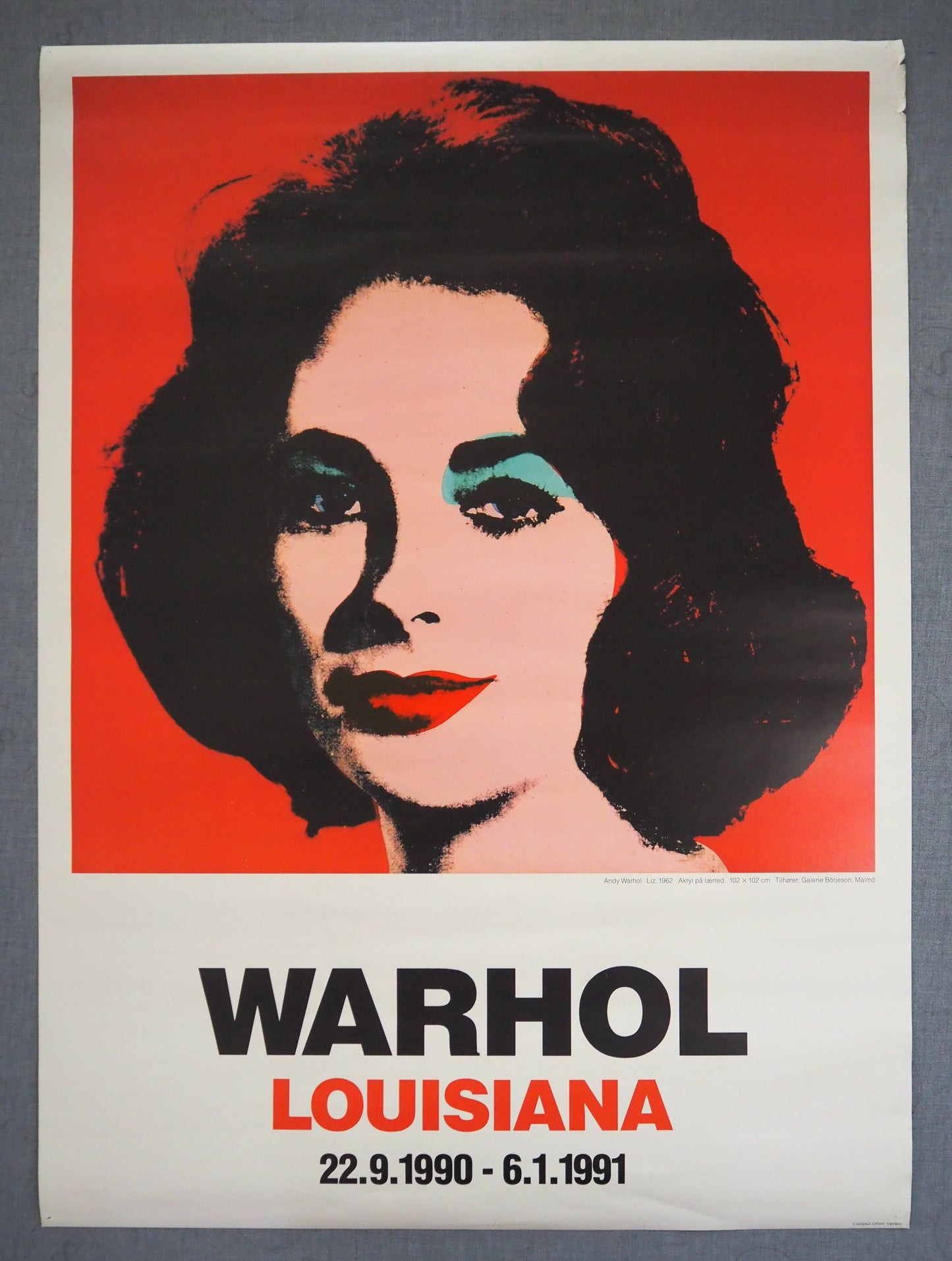 1990 Andy Warhol Exhibition Poster - Elizabeth Taylor - Original Vintage Poster