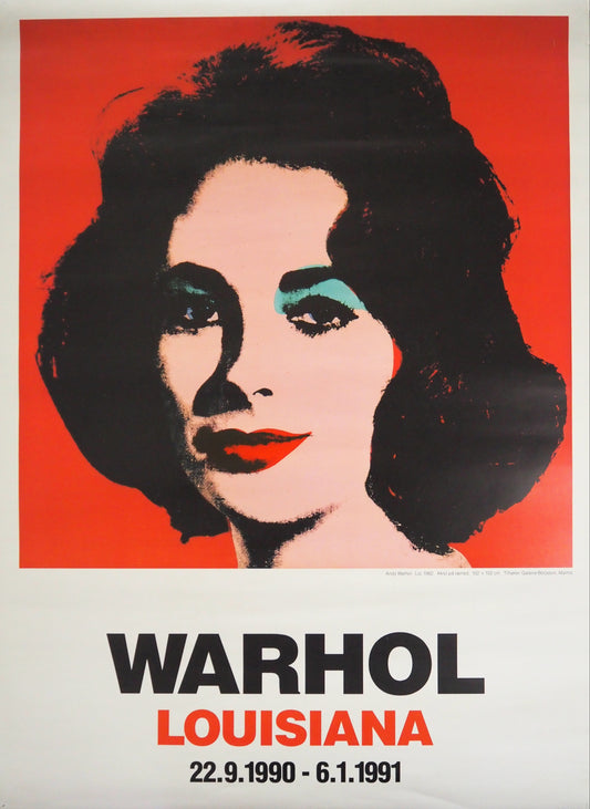 1990 Andy Warhol Exhibition Poster - Elizabeth Taylor - Original Vintage Poster