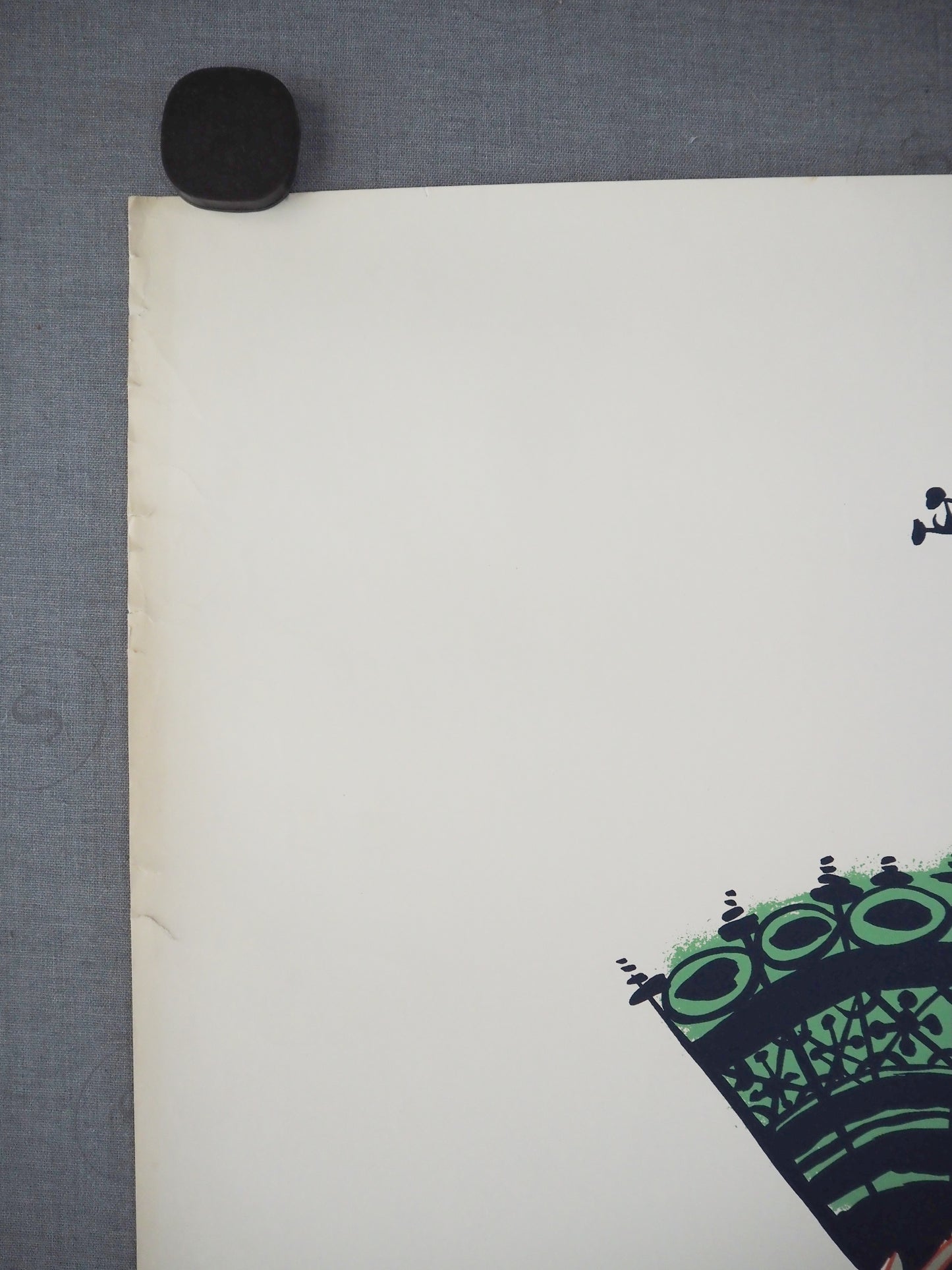 1954 Bjørn Wiinblad's The Teahouse of the August Moon at The New Theater (Red no text version)- Original Vintage Poster