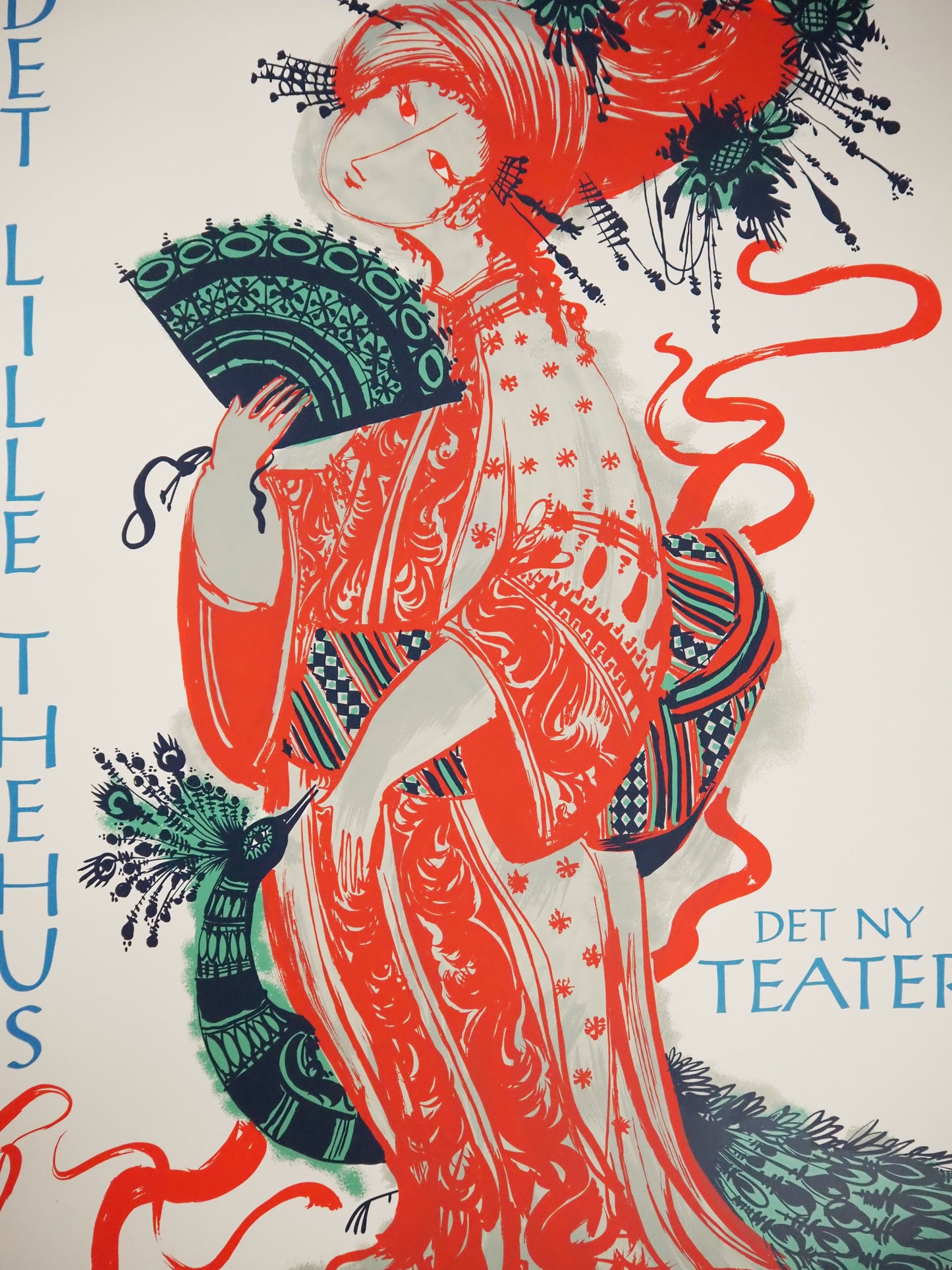 1954 Bjørn Wiinblad's The Teahouse of the August Moon at The New Theater (Red) - Original Vintage Poster
