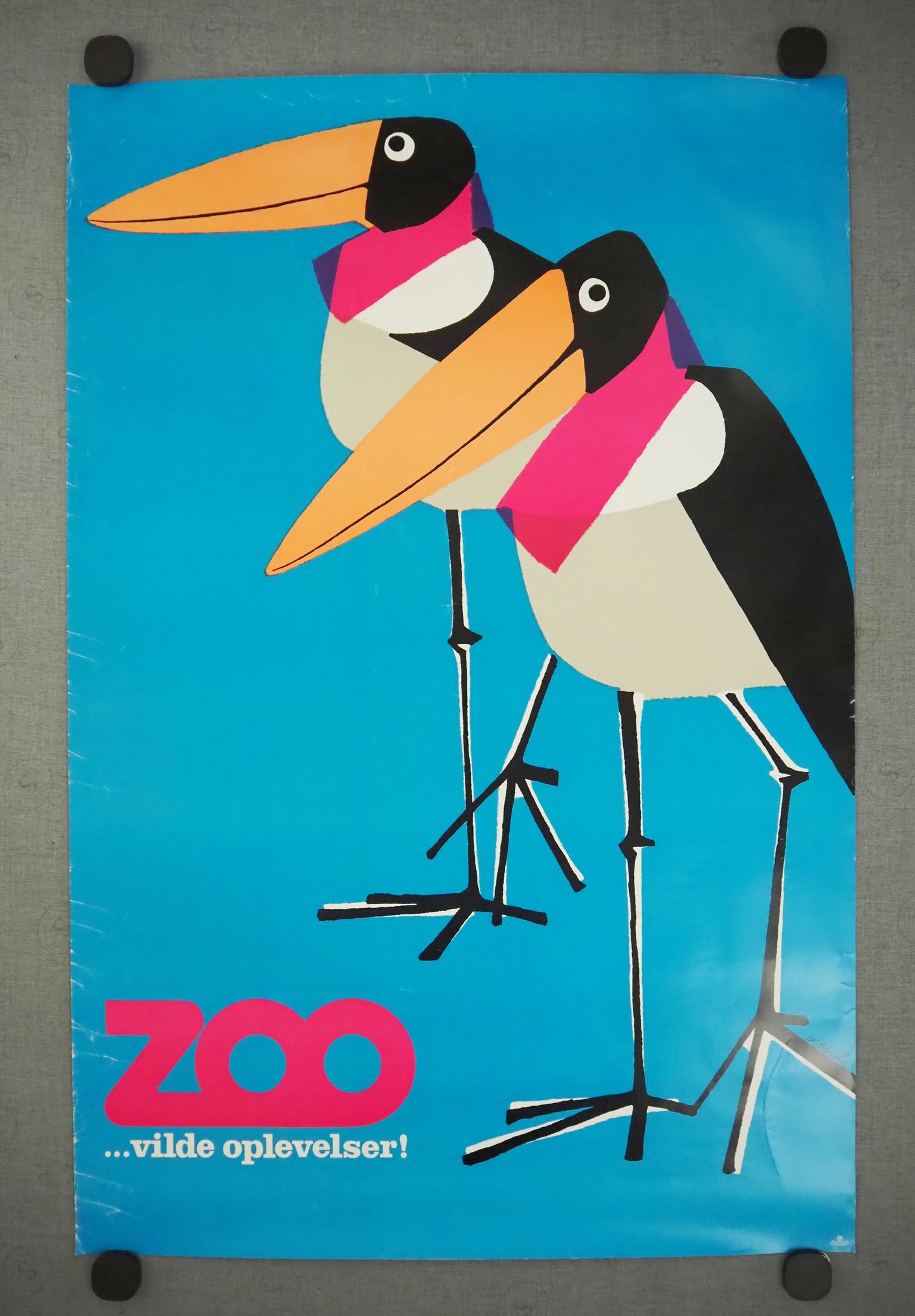 1990 Copenhagen Zoo Birds - Original Vintage Poster