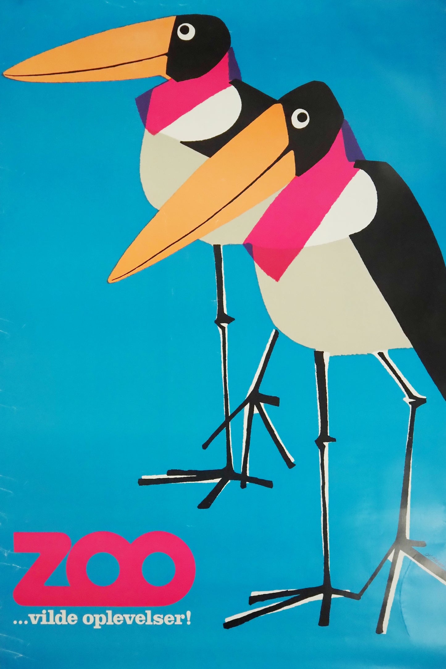 1990 Copenhagen Zoo Birds - Original Vintage Poster