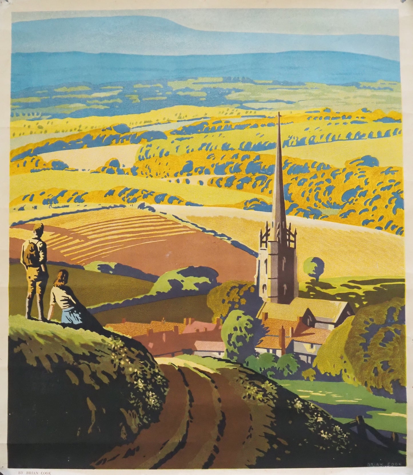 1940s England Travel Poster by Brian Cook - Original Vintage Poster