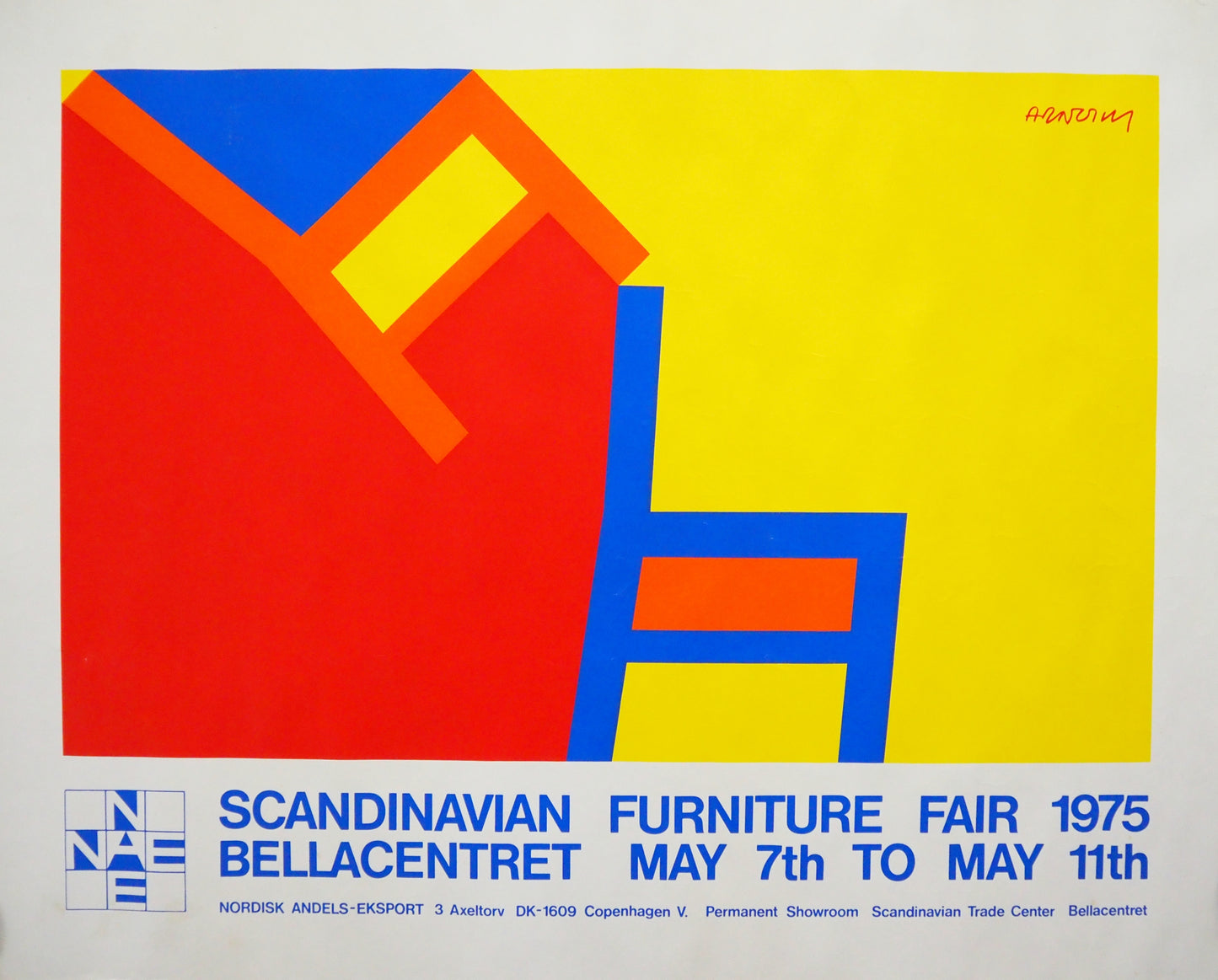 1975 Scandinavian Furniture Fair by Arnoldi - Original Vintage Poster