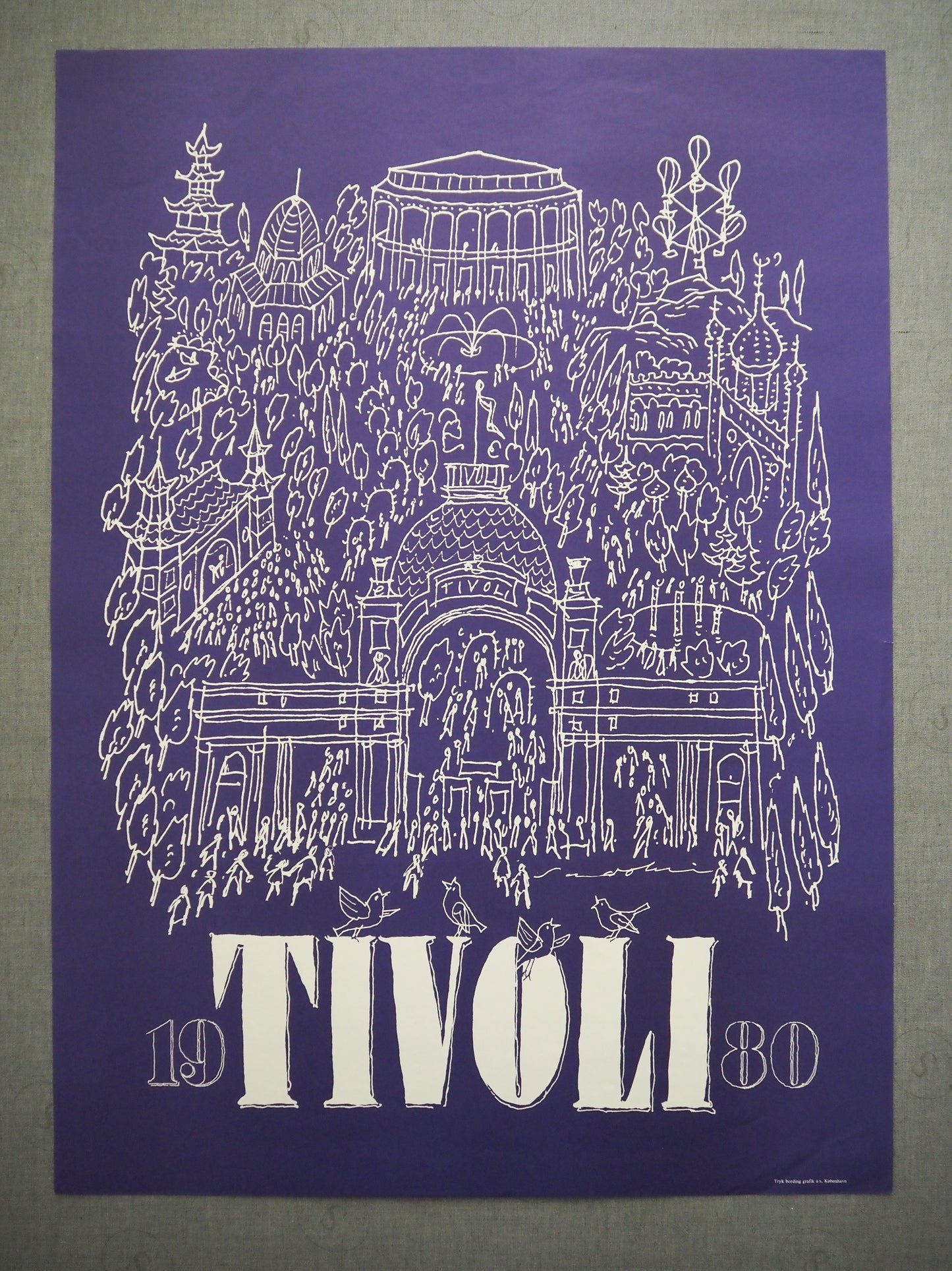 1980 Tivoli Gardens by Ebbe Sadolin (Purple) - Original Vintage Poster