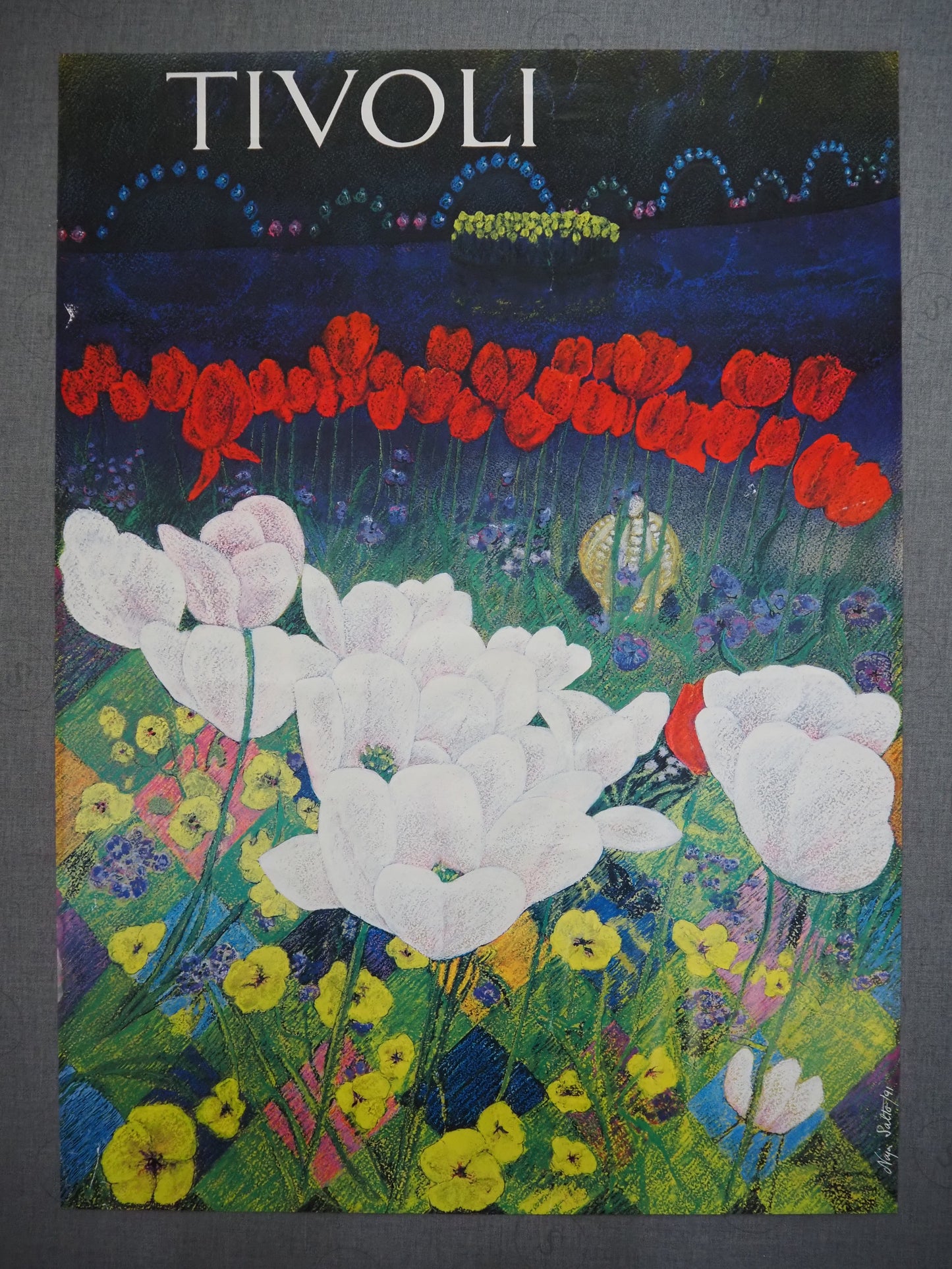 1991 Tivoli Gardens by Naja Salto - Original Vintage Poster