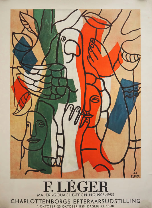 1959 Leger Exhibition Poster Charlottenborg - Original Vintage Poster