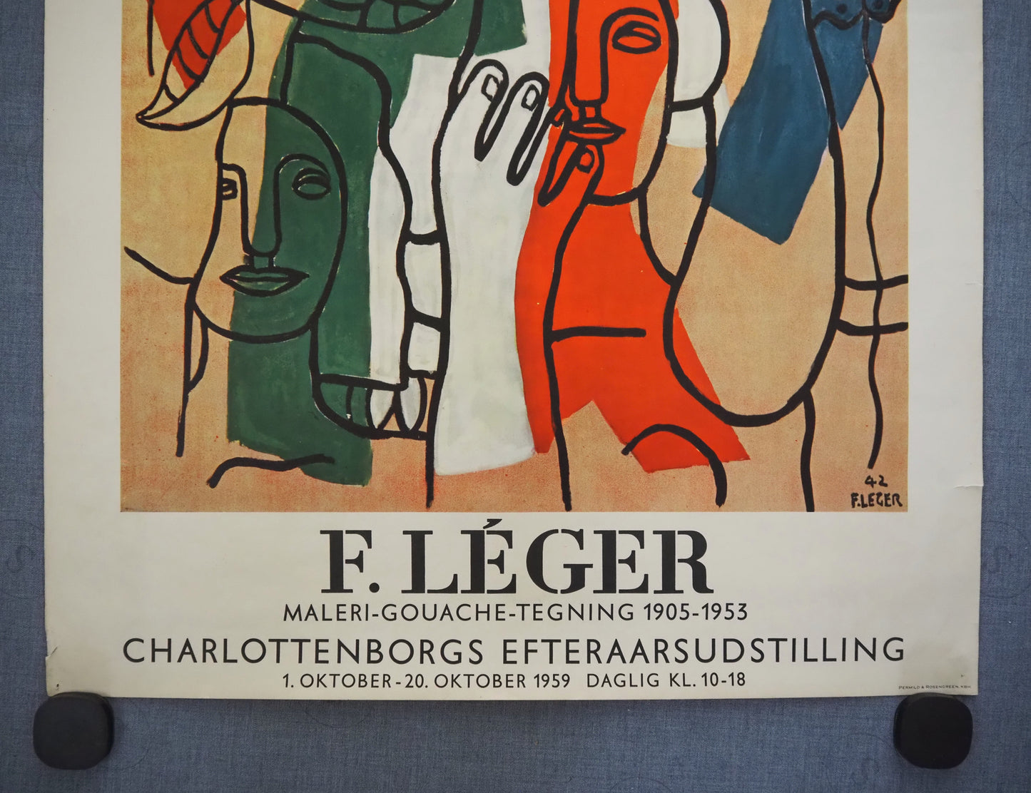 1959 Leger Exhibition Poster Charlottenborg - Original Vintage Poster