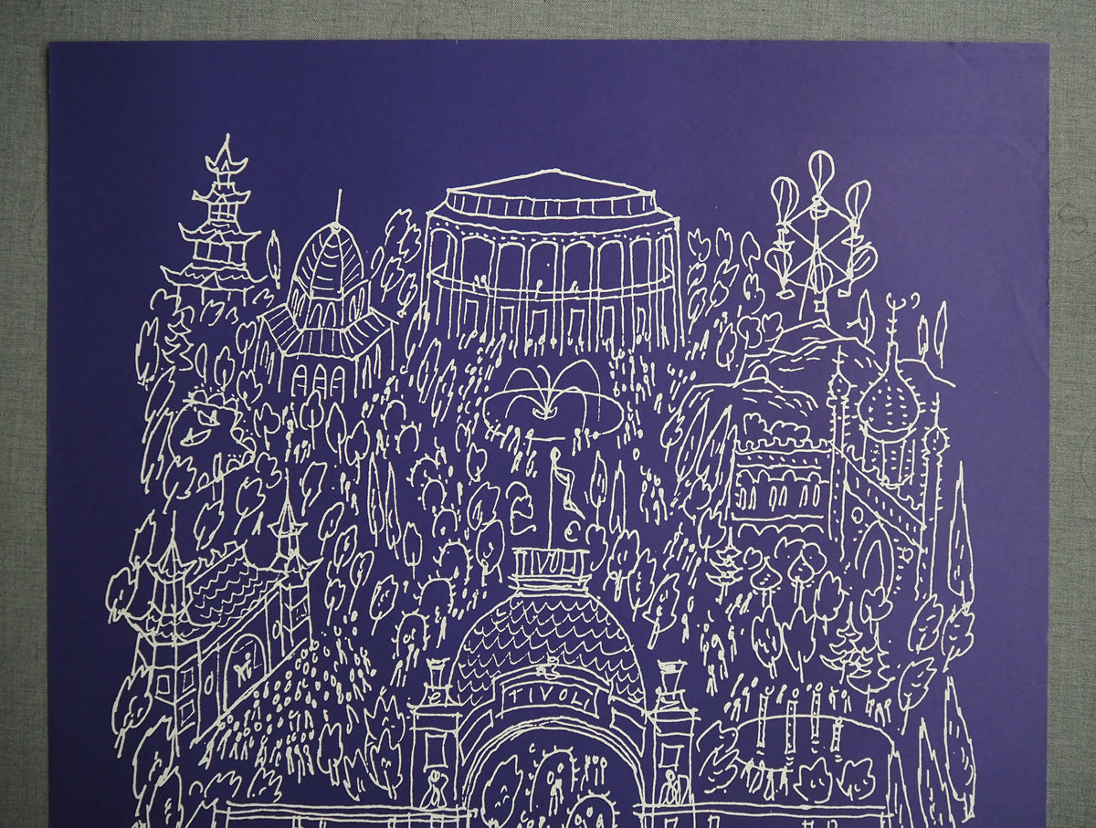 1980 Tivoli Gardens by Ebbe Sadolin (Purple) - Original Vintage Poster